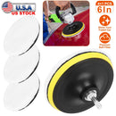 5Pcs 6" Buffing Polishing Pads Car Plush Buffing Waxing Wheels Mop Set with M14 Drill Screw for Car Polisher Drill Adapter
