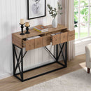 43.31" Luxury Wood Sofa Table, Industrial Console Table for Entryway, Hallway Tables with Two Drawers for Living Room