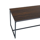 47.2" W x 25.6"D x 17.7" H Modern Industrial Style Rectangular Wood Grain Top Coffee Table with Metal Frame - Walnut & Black