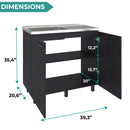 Napoles 2 Utility Sink with Cabinet, Stainless Steel Countertop, Interior Shelf - Wenge by HouseOfZazla