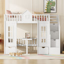 Twin Over Twin Bunk Bed With Changeable Table, Bunk Bed Turn Into Upper Bed And Down Desk by HouseOfZazla