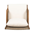 Acacia Wood Patio Furniture Club Chair, Outdoor Wicker Armchair by HouseOfZazla