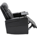 Premium Power Recliner & Storage Arms, Cupholders, Swivel Tray Table And Cell Phone Stand - Black by HouseOfZazla