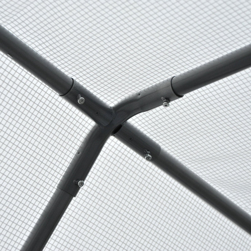 8' x 6' x 7' Walk-In Greenhouse, Outdoor Garden Warm Hot House with 4 Roll-up Windows, 2 Zippered Doors and Weather Cover, White