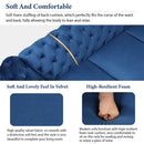 40.5" Velvet Upholstered Accent Sofa, Modern Single Sofa Chair with Button Tufted Back, Modern Single Couch for Living Room, Bedroom, or Small Space, Blue