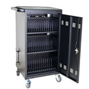 45 Bay Mobile School Charging Cart Station For Chromebook, Tablet And Laptop Computer With Power Strip Included - Black by HouseOfZazla