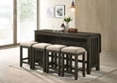 Drop Leaf Table & 4 Stools - Dark Brown by HouseOfZazla