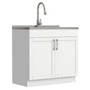 Modern Shaker All-In-One Laundry Utility Sink And Cabinet With Pull-Out Faucet