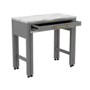 Light Gray Faux Marble Dining Table with Storage Drawer by HouseOfZazla