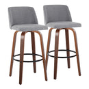 Toriano - Mid Century Modern Fixed Height Barstool Swivel And Round Footrest (Set of 2) by HouseOfZazla