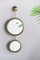 2 Circle Mirrors For Wall Decor, Unique Contemporary Wall Mirror For Living Room Bedroom Entryway - Gold by Unique Piece Furniture