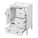 Retro Bathroom Vanity With Sink, Soft Closing Cabinet & Drawers by HouseOfZazla