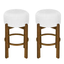 Vera Indoor Wooden Upholstered Barstool - Dark