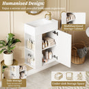 Floating Bathroom Vanity With Resin Basin, Left Side Storage - White by HouseOfZazla