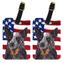 USA American Flag with Australian Cattle Dog Luggage Tag