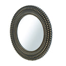 D26.5' Round Black and Gold Wooden Accent Mirror with Woven Texture by HouseOfZazla