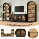 3-Piece Retro TV Stand Set with Bookshelf for TVs Up to 70"