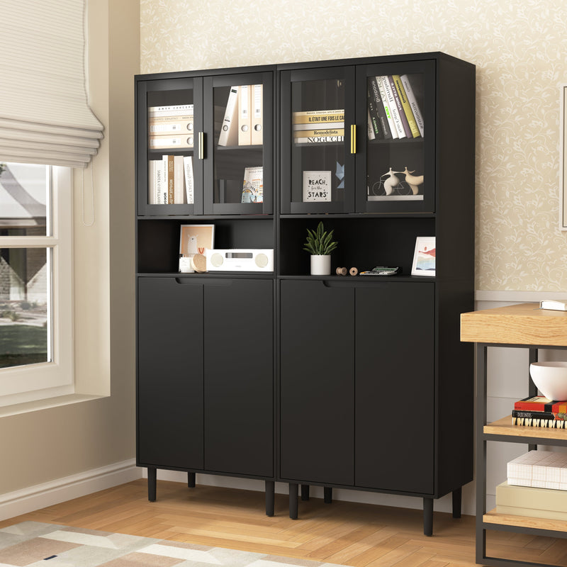 Tempered Glass Door Tall Storage Bookcase, photo 6 of 10