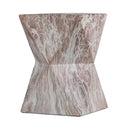Round Outdoor Geometric End Table - Marble
