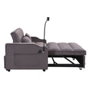 Modern Loveseat Futon Sofa With Pullout Bed, Adjustable Reclining Backrest, Toss Pillows by HouseOfZazla