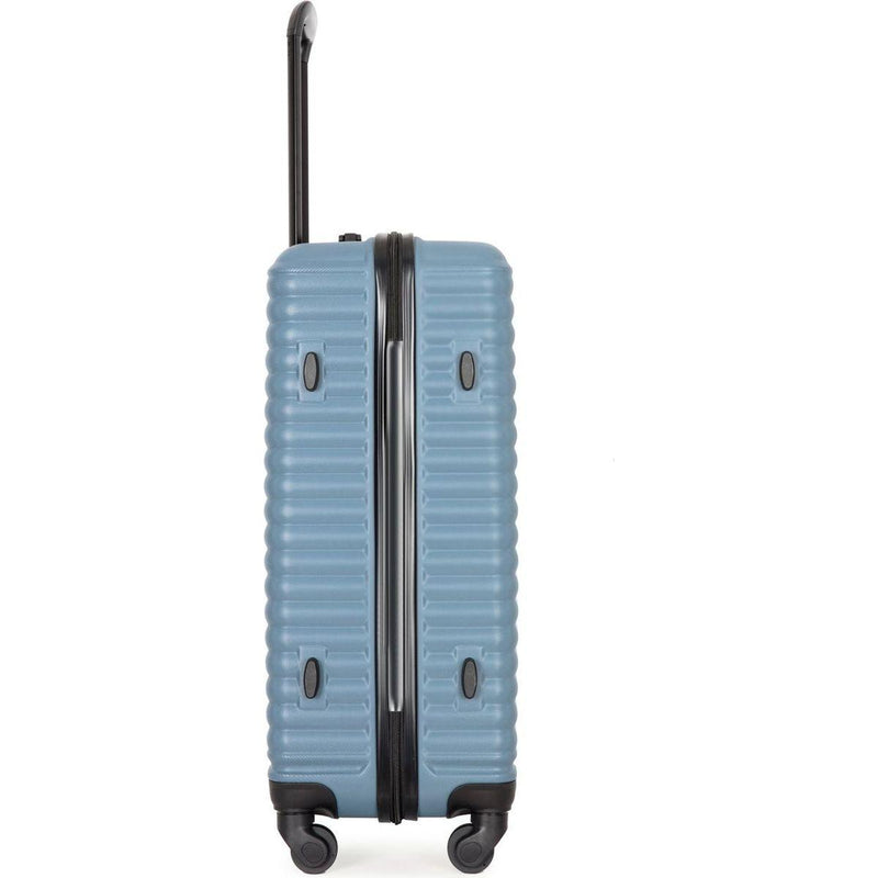 3 Piece Luggage Sets ABS Lightweight Suitcase with Two Hooks, Spinner Wheels, TSA Lock, (20/24/28) Blue