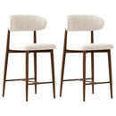 Counter Height Bar Stools Set of 2 with Curved Backrest