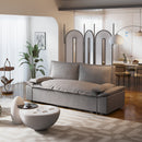 70.1" Queen Pull Out Sofa Bed, 3-in-1 Convertible Sleeper Sofa with 2 Soft Pillows,Multi-Functional Velvet Loveseat Bed,Grey