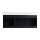 Modern Chestnut Wall Mounted Bathroom Vanity With Left Resin Sink And Storage Rack - Black Chestnut by HouseOfZazla