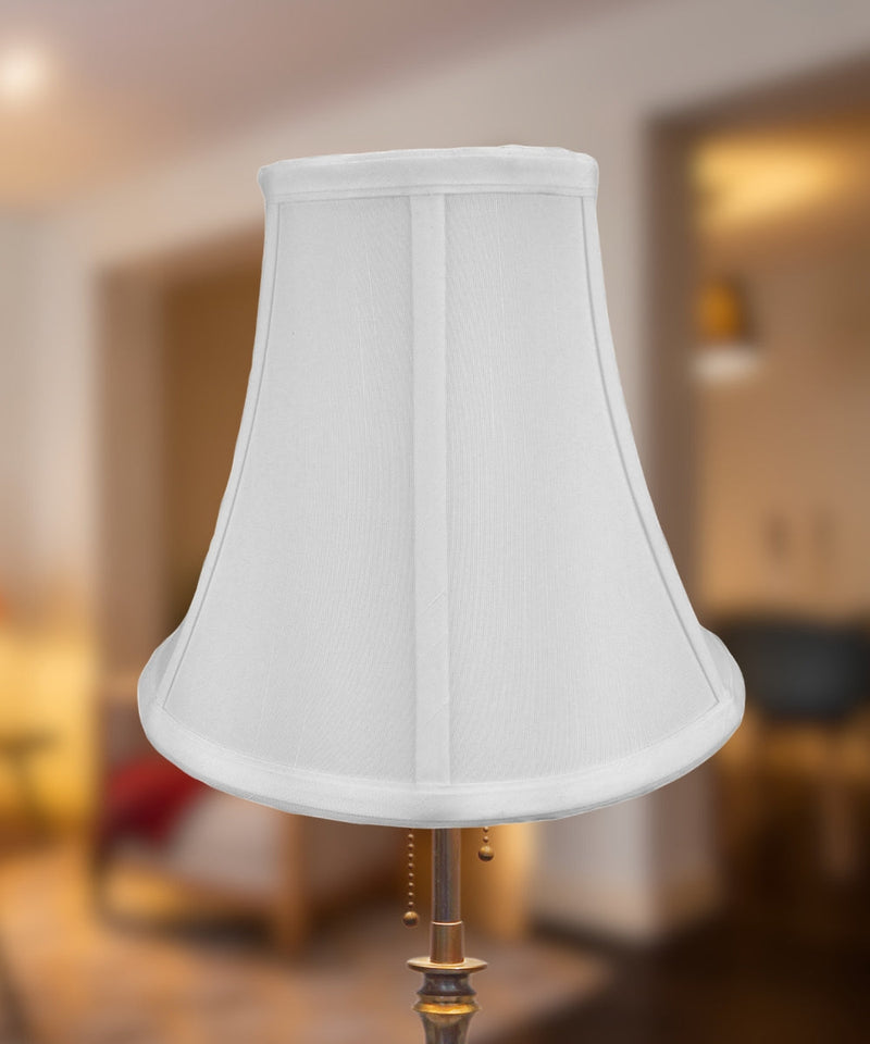 10"W x 9"H White Bell Shantung Shade