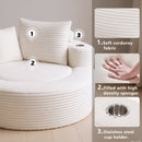 Round Sofa Bed with Memory Foam Sectional Couches for Living Room