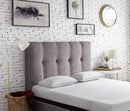 Bridgevine Home - Queen Size Tufted Upholstered Headboard With Nailhead Trim - Gray by HouseOfZazla