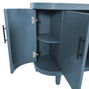 Curved Sideboard Wooden Console Table With 4 Doors And Adjustable Shelves For Living Room - Blue by Unique Piece Furniture