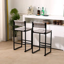Bar Stools Paper Rope Weave Dining Chairs With Back Hand Weave Stools For Kichen Island, Bar & Counter (Set of 2) by HouseOfZazla