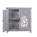 Elegant Sideboard With 2 Acrylic Mirrored Doors, Adjustable Shelf Storage by HouseOfZazla