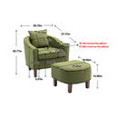 Accent Chair with Ottoman, Mid Century Modern Barrel Chair Upholstered Club Tub Round Arms Chair for Living Room