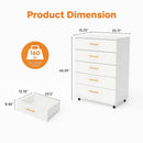 5 Drawer Dresser With Handles - White by HouseOfZazla