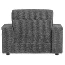 Oversized Chaise Lounge Indoor Rabbit Fur Sofa Bed With Storage Ottoman And Armrests Cup Holders With Deep Seat by HouseOfZazla