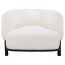 Lawler Upholstered Barrel Back Accent Chair Ivory and Black by Unique Piece Furniture