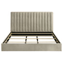 Arielle Eastern King Bookcase Panel Storage Bed Light Oak