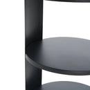 Indoor 3-Tier Metal Round Side Table with Sliding Door Cabinet by HouseOfZazla