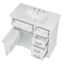 36" Bathroom Vanity With Sink, 2 Tip-Out Drawers, Soft Close Hinges by HouseOfZazla