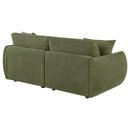 Elysia Chenille Upholstered Modular Lounge Loveseat Green