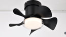 21" low noise matte black abs blade remote ceiling fan with led light for Kitchen Bedroom Dining room Toilet Patio (Matt Black)