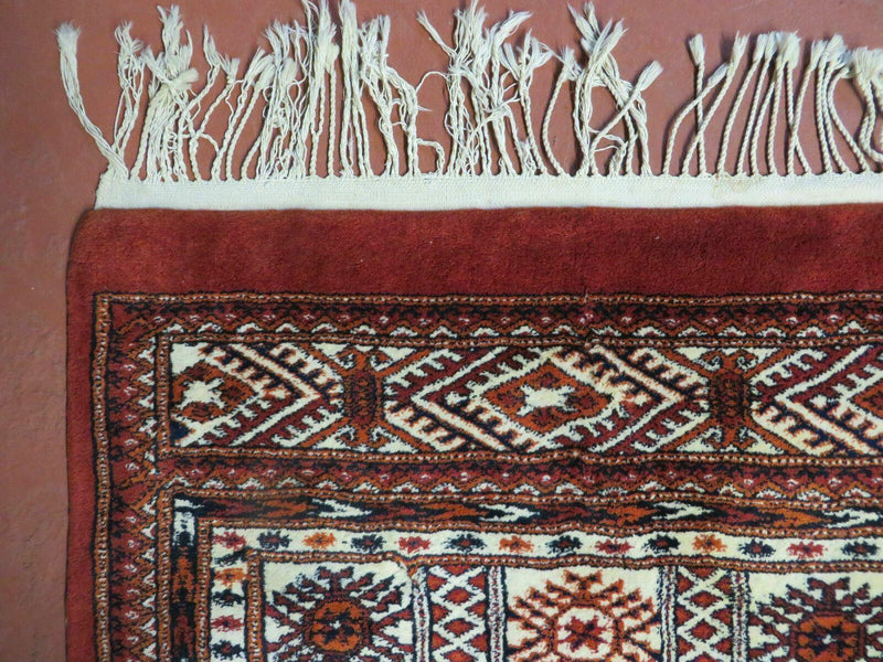 7' X 9' Vintage Handmade Bokhara Turkoman Pakistan Wool Rug Carpet Nice