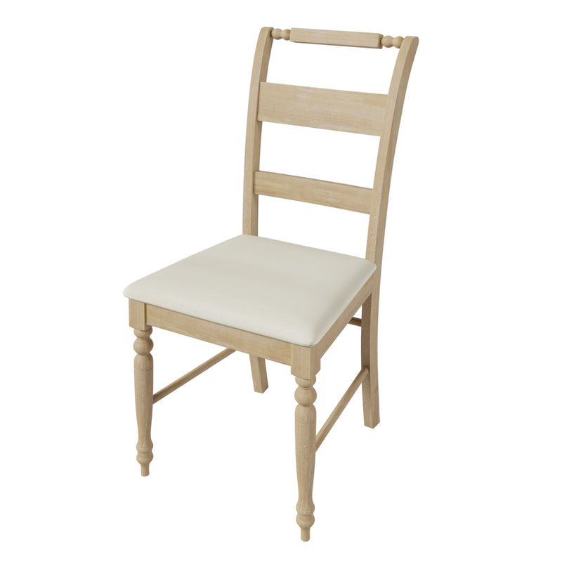 6-peice Dining Set with Turned Legs, Kitchen Table Set with Upholstered Dining Chairs and Bench,Retro Style, Natural