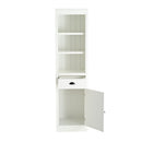 Retro Style 75'' Tall Display Shelf With Cabinet For Hallways Living Room Kitchen - White by HouseOfZazla