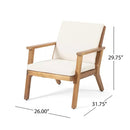 Avacyn Outdoor Acacia Wood 4-Seater Chat Set with Cushions