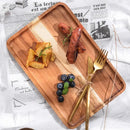 Acacia wood breakfast tray with cutlery – dining room serving plate by Decorbites