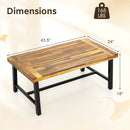 Acacia Wood Coffee Table with Thickened Top and Heavy-duty Metal Legs by LJGDeals