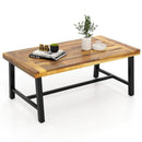 Acacia Wood Coffee Table with Thickened Top and Heavy-duty Metal Legs by LJGDeals